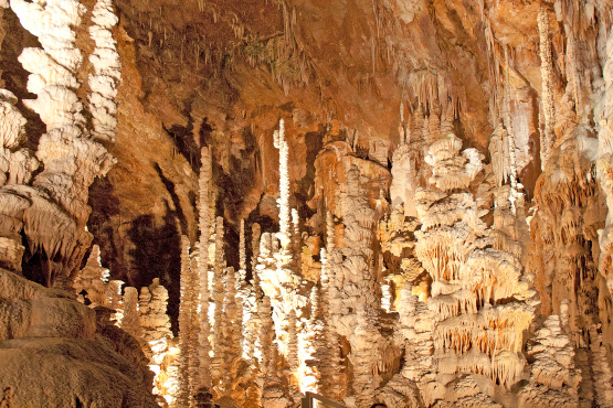 Inside a cave